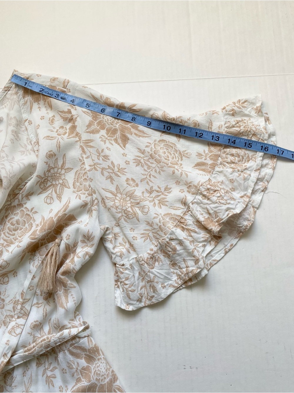 Petal & Pup Floret Floral High-Low Maxi Dress Cream Gold Tan Boho Size 12 - Picture 12 of 12